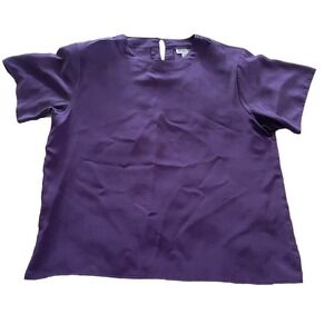Vintage 90's Anna and Frank 100% Silk Purple Shirt Women's Size Medium